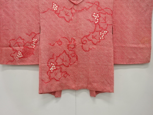 JAPANESE KIMONO / ANTIQUE HAORI / SILK / ALL SHIBORI / GRAPES & ARABESQUE